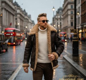 the london 10 c shearling pilot jacket